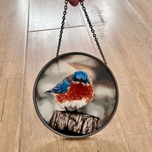 Vintage Glassmasters Suncatcher Mad‎ Bluebird Photo by Michael L. Smith 6.5”